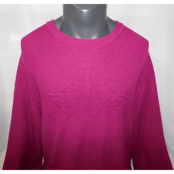 Dockers Mens L Purple Magenta Knit Logo Crewneck Long Sleeve Sweater - Picture 2 of 11
